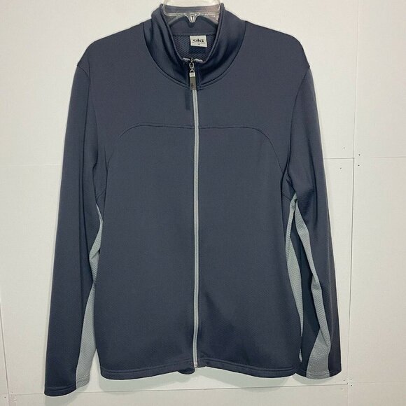 ALO Mens Medium Gray Cool Fit Shirt Jacket Full Zip Front Mock Neck Sports EUC - Picture 1 of 7